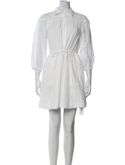 Pre-owned Derek Lam Lace Pattern Mini Dress In White
