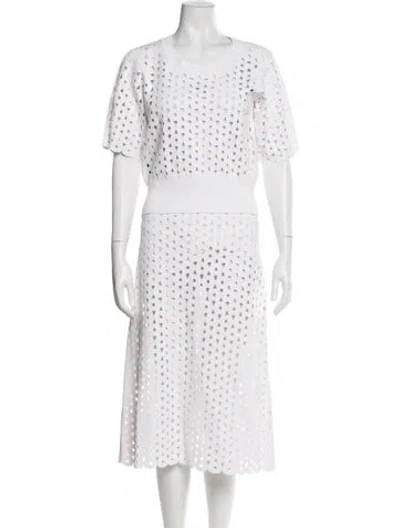 Pre-owned Derek Lam Lace Pattern Skirt Set In White