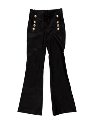 Pre-owned Derek Lam Lamb Leather Flared Pants In Black