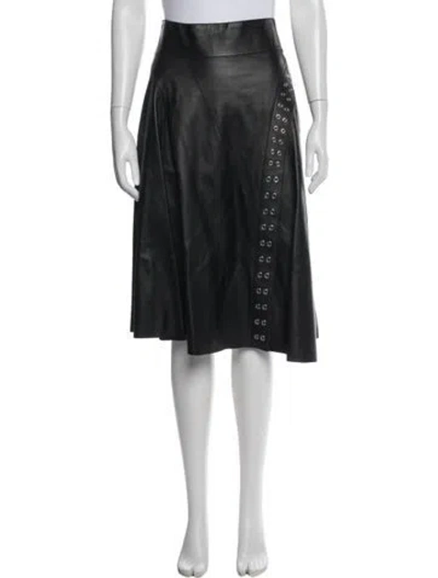 Pre-owned Derek Lam Lamb Leather Knee-length Skirt In Black