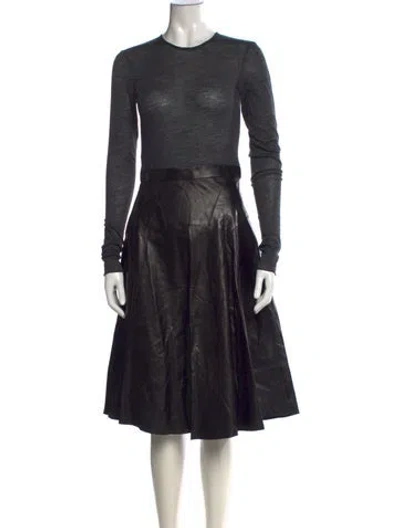 Pre-owned Derek Lam Lamb Leather Midi Length Dress In Multi