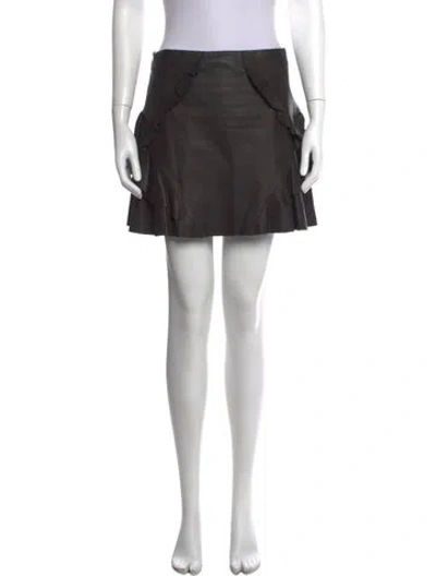 Pre-owned Derek Lam Lamb Leather Mini Skirt In Black