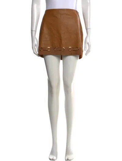 Pre-owned Derek Lam Lamb Leather Mini Skirt In Brown