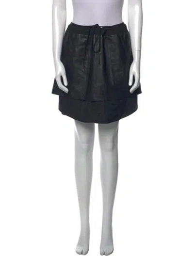 Pre-owned Derek Lam Lambskin Mini Skirt In Black