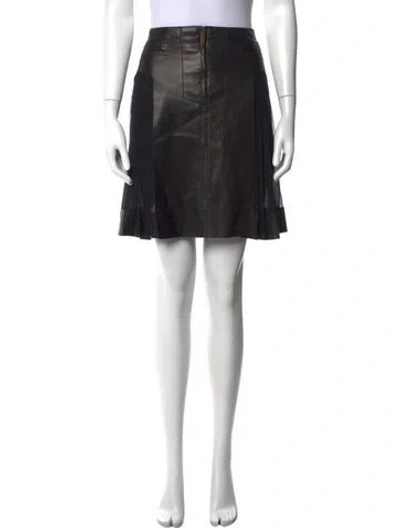 Pre-owned Derek Lam Lambskin Mini Skirt In Black