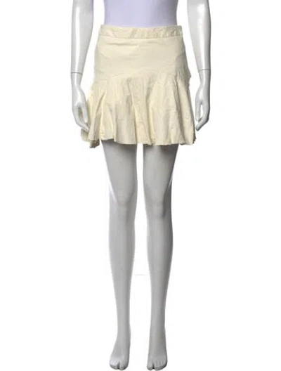 Pre-owned Derek Lam Lambskin Mini Skirt In Yellow