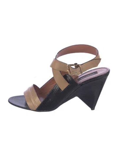 Pre-owned Derek Lam Leather Animal Print Sandals In Blue