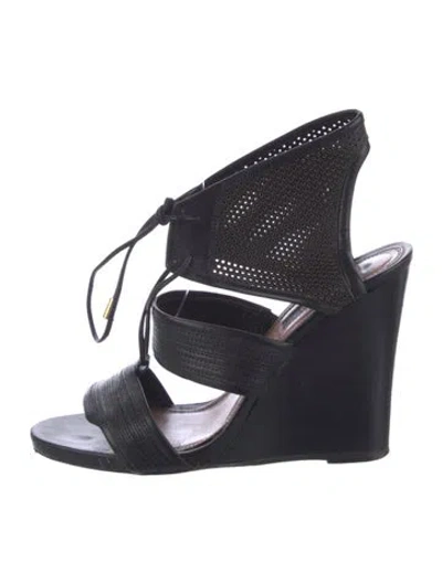 Pre-owned Derek Lam Leather Cutout Accent Sandals In Black