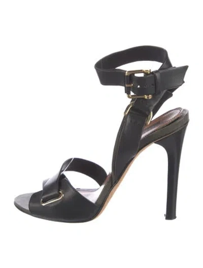 Pre-owned Derek Lam Leather Gladiator Sandals In Black