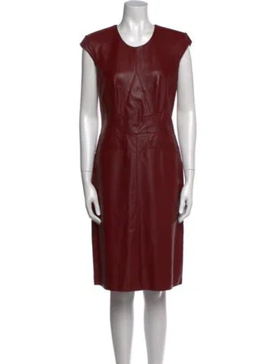 Pre-owned Derek Lam Leather Knee-length Dress In Burgundy