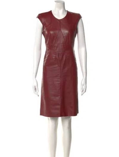 Pre-owned Derek Lam Leather Knee-length Dress In Red