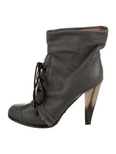 Pre-owned Derek Lam Leather Lace-up Boots In Gray