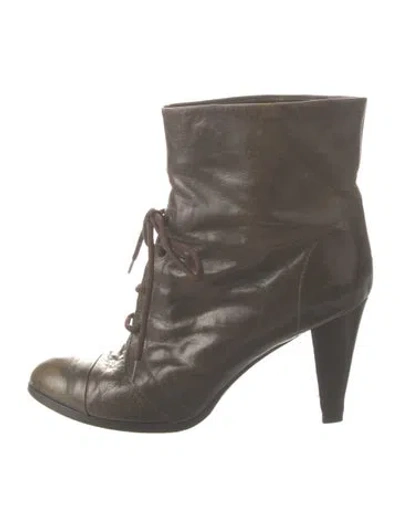 Pre-owned Derek Lam Leather Lace-up Boots In Green