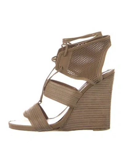 Pre-owned Derek Lam Leather Lasercut Accents Sandals In Neutrals