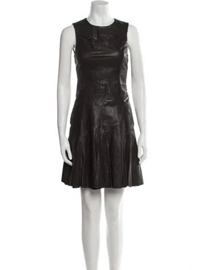 Pre-owned Derek Lam Leather Mini Dress In Brown
