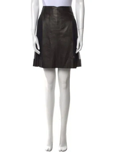 Pre-owned Derek Lam Leather Mini Skirt In Black