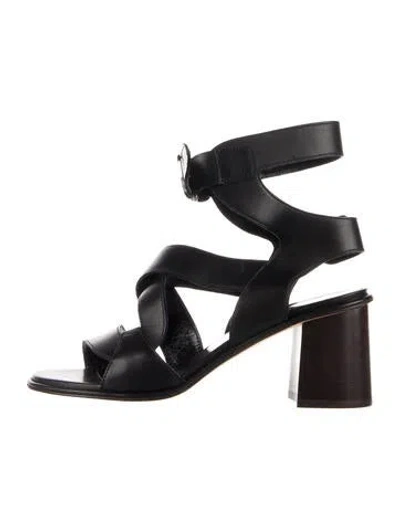 Pre-owned Derek Lam Leather Sandals In Black