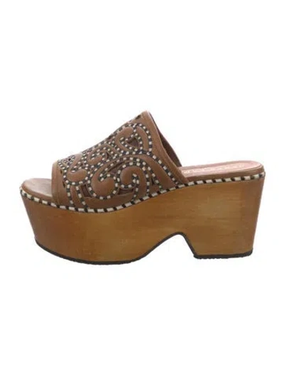 Pre-owned Derek Lam Leather Slides In Brown