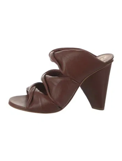 Pre-owned Derek Lam Leather Slides In Brown
