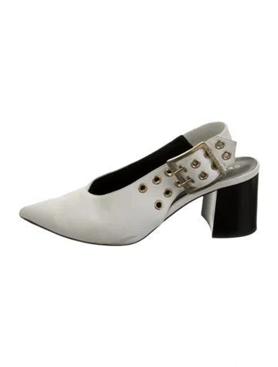 Pre-owned Derek Lam Leather Slingback Pumps In Silver