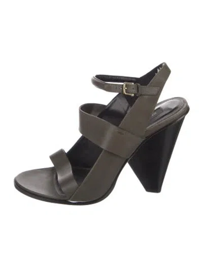 Pre-owned Derek Lam Leather Slingback Sandals In Black