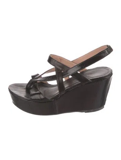 Pre-owned Derek Lam Leather Slingback Sandals In Black