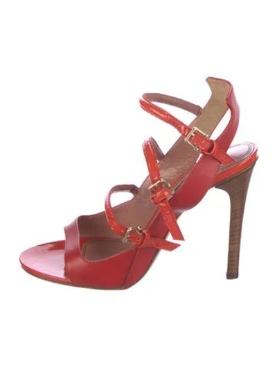 Pre-owned Derek Lam Leather Slingback Sandals In Red