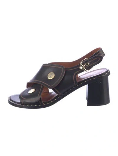 Pre-owned Derek Lam Leather Studded Accents Sandals In Blue