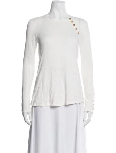 Pre-owned Derek Lam Linen Crew Neck Sweater In White