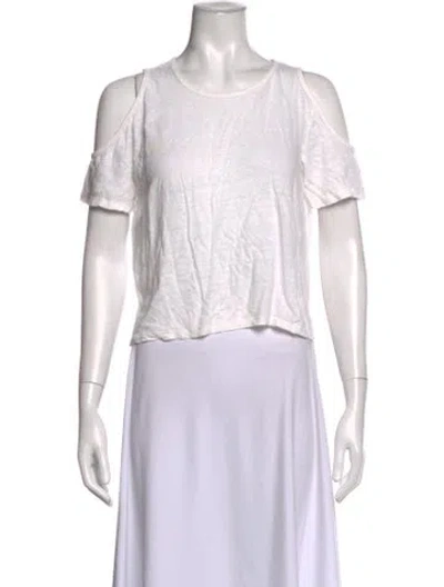 Pre-owned Derek Lam Linen Crew Neck T-shirt In White