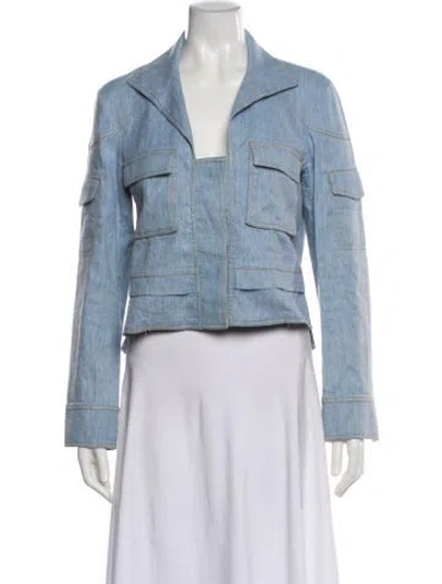Pre-owned Derek Lam Linen Denim Jacket In Blue