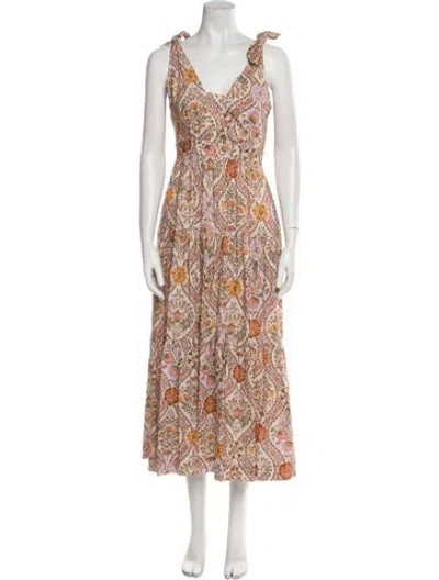 Pre-owned Derek Lam Linen Long Dress In Neutral