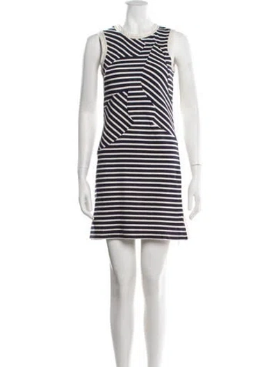 Pre-owned Derek Lam Linen Mini Dress In Blue/neutrals