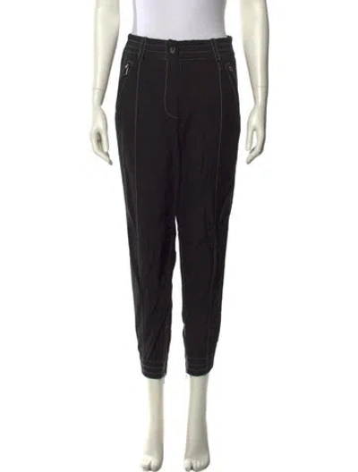 Pre-owned Derek Lam Linen Skinny Leg Pants In Black