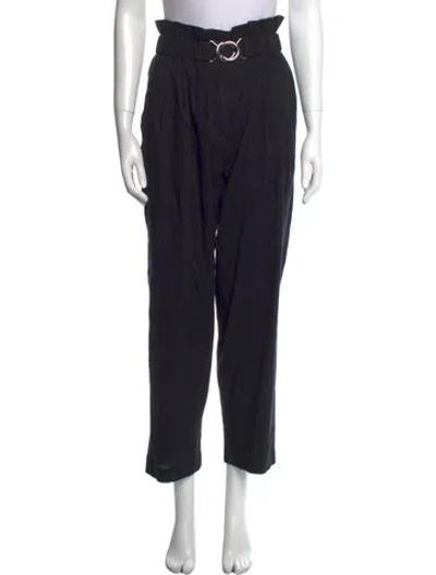 Pre-owned Derek Lam Linen Straight Leg Pants In Black