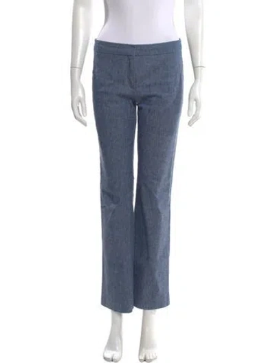 Pre-owned Derek Lam Linen Straight Leg Pants In Blue