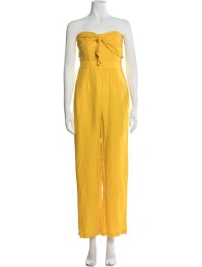 Pre-owned Derek Lam Linen Strapless Jumpsuit In Yellow