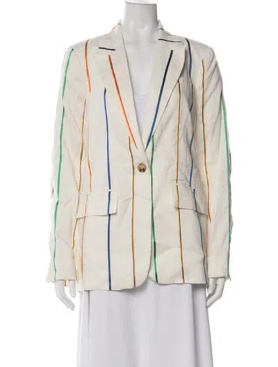 Pre-owned Derek Lam Linen Striped Blazer In Multi