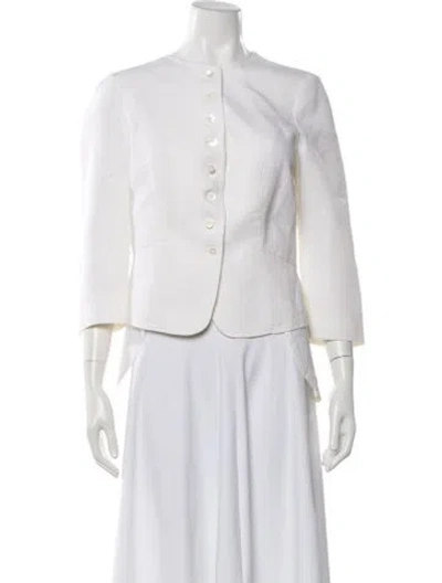Pre-owned Derek Lam Linen Three-quarter Sleeve Top In White