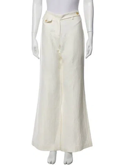 Pre-owned Derek Lam Linen Wide Leg Pants In Neutral