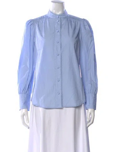 Pre-owned Derek Lam Long Sleeve Blouse In Blue