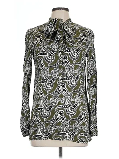 Pre-owned Derek Lam Long Sleeve Blouse In Green