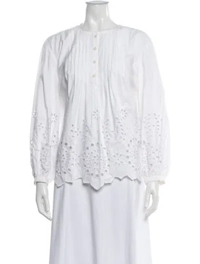 Pre-owned Derek Lam Long Sleeve Blouse W/ Tags In White