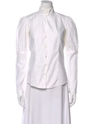 Pre-owned Derek Lam Long Sleeve Blouse In White