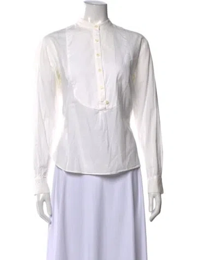 Pre-owned Derek Lam Long Sleeve Blouse In White
