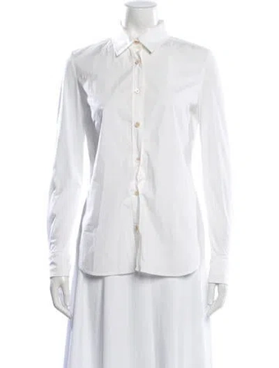 Pre-owned Derek Lam Long Sleeve Button-up Top In Neutral