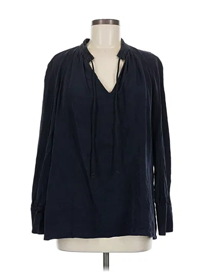 Pre-owned Derek Lam Long Sleeve Polo Shirt In Blue