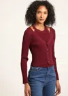 Derek Lam Lonnie Knit Layered Cardigan In Burgundy