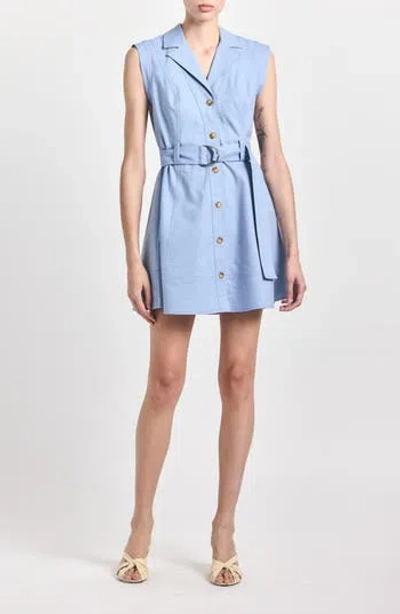 Derek Lam 10 Crosby Lya Belted Dress In Blue