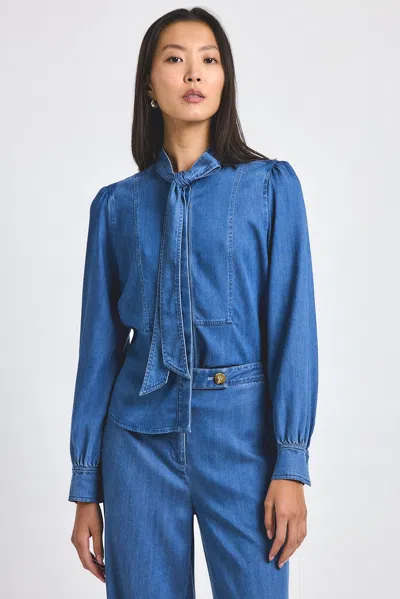 Derek Lam Majah Tencel Denim Blouse